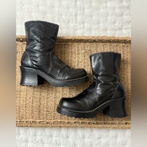 No Boundaries Vtg 90s Y2K Dazzle Chunky Round Toe Platform Boots Black Size 9